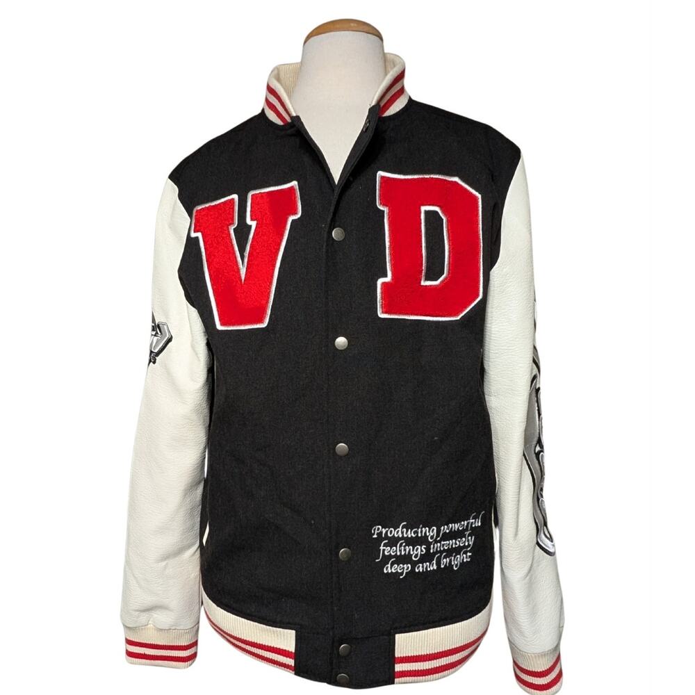 Vivid Limited Varsity Lettermans Jacket Vivid Red Men’s Size Large L